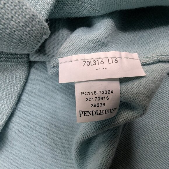 RARE Pendleton Twin Set Mock Neck Sleeveless Shell & Cardigan Sweater Teal Xs - Picture 15 of 16
